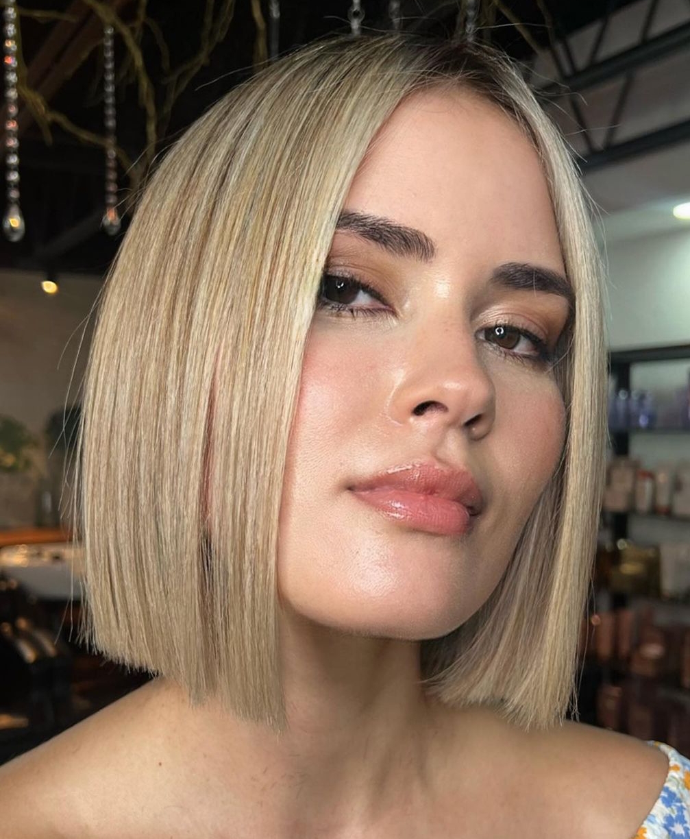 Blunt Bob Cut on Blonde Hair