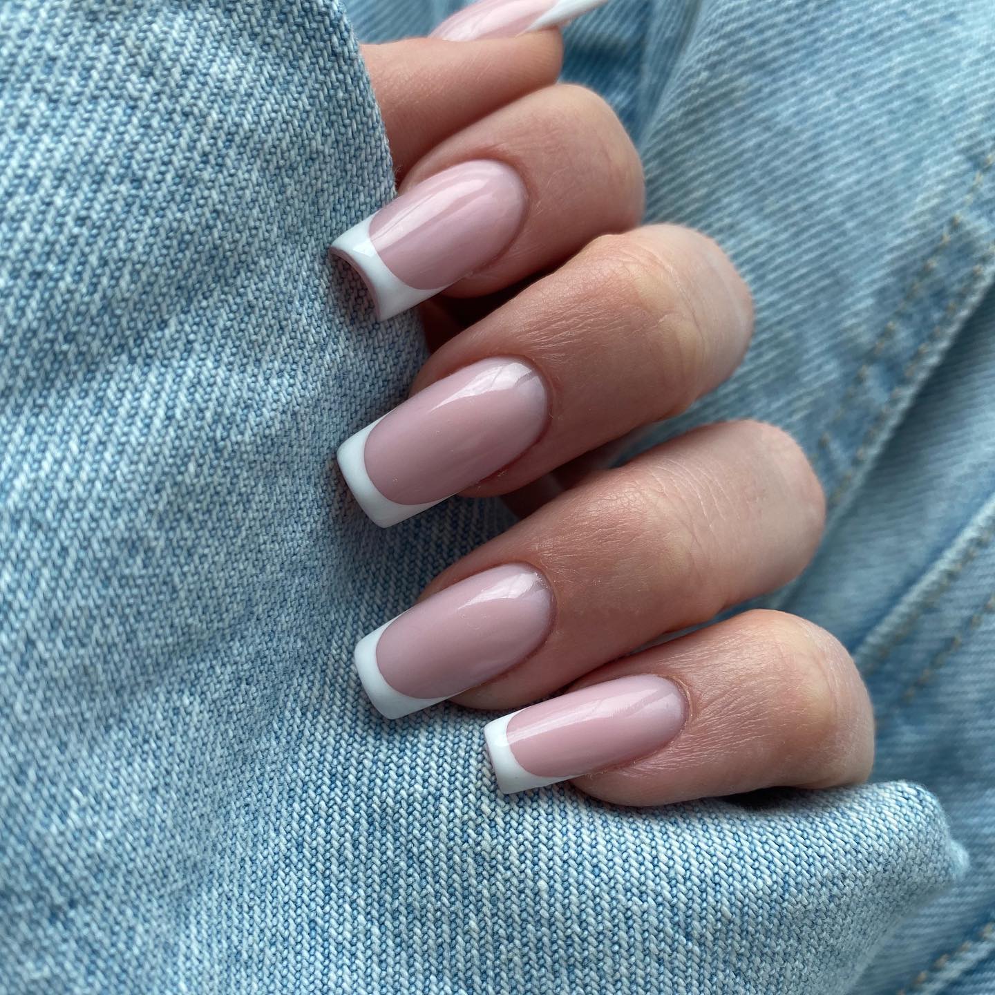  Long Square White French Tip Nail Designs