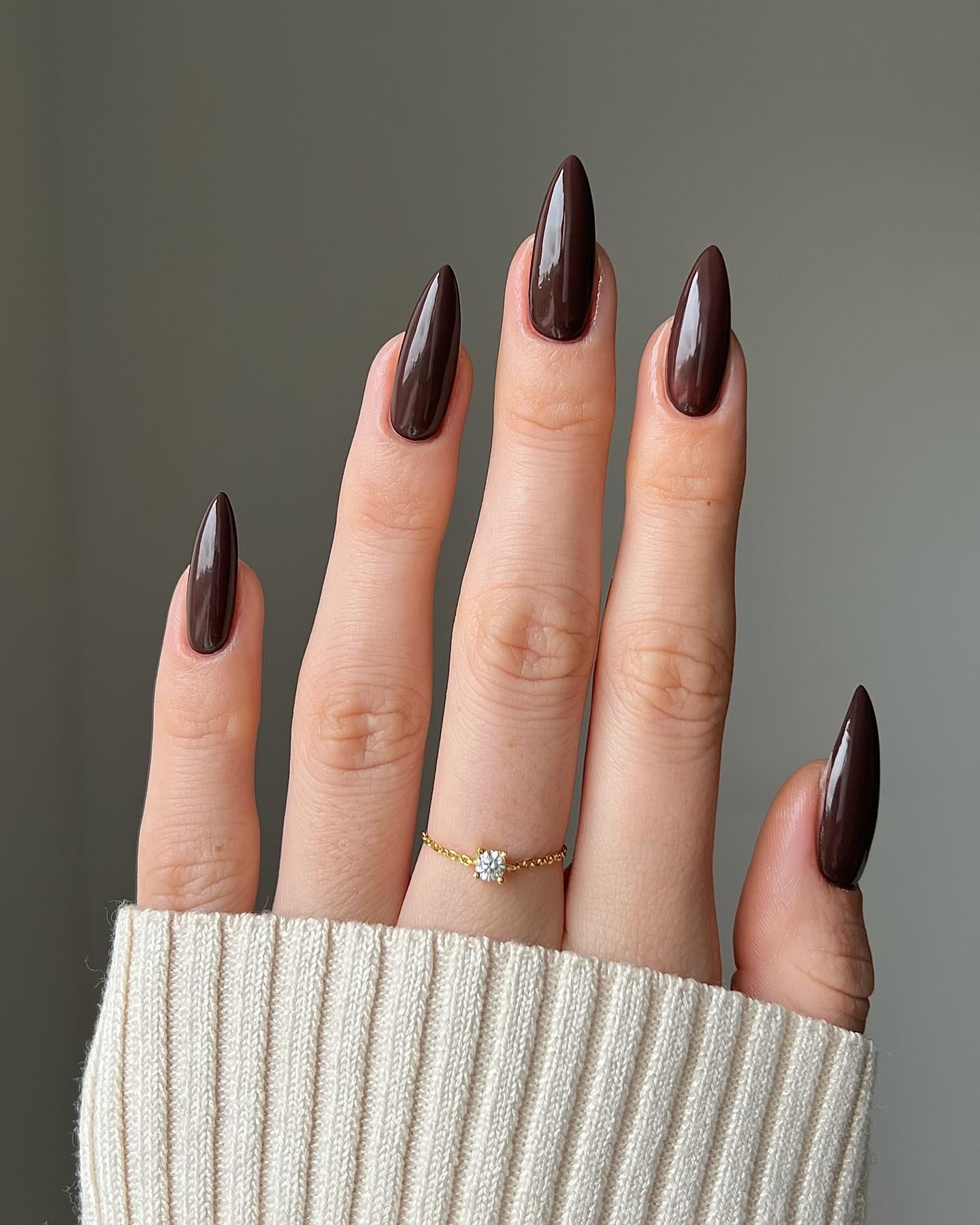 Long Dark Brown Nails