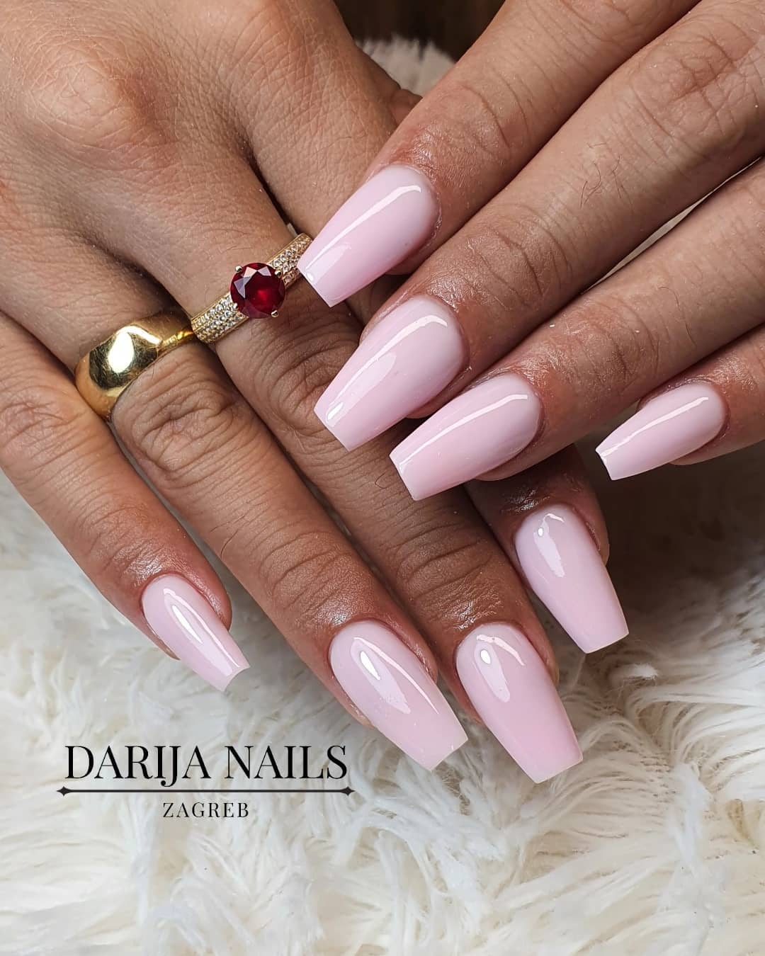 Pink Coffin Nails