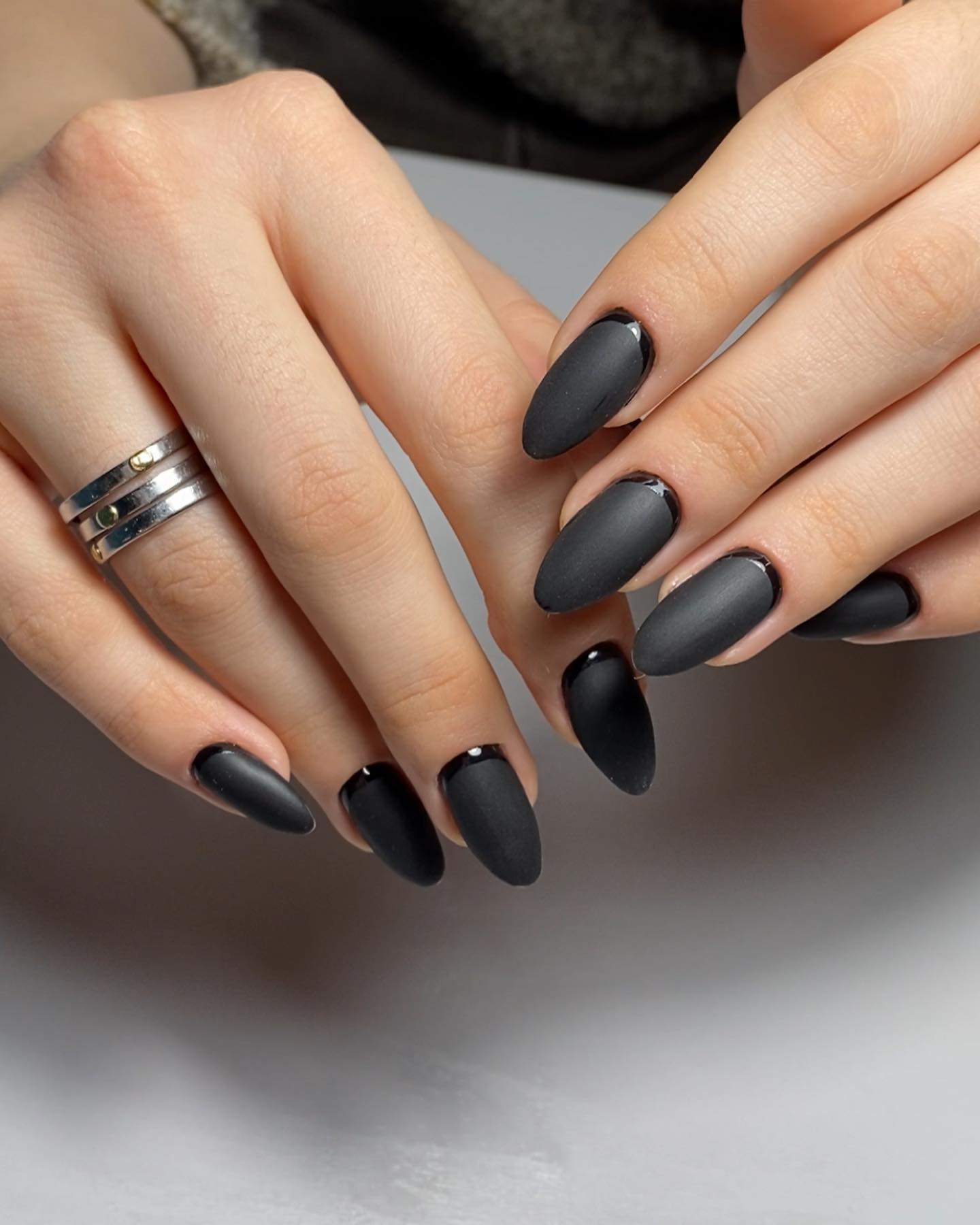 Long Black Matte Nails