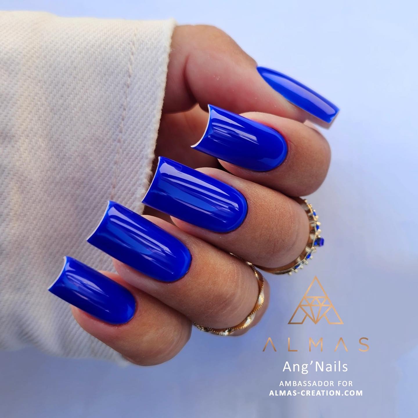 Square Royal Blue Nails