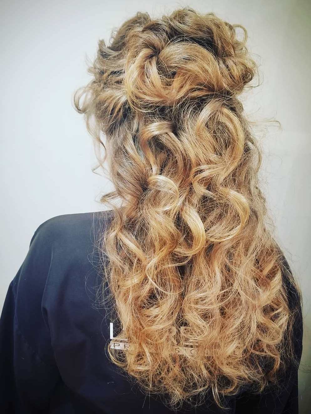 Long Curly Half Up Half Down Hairstyle