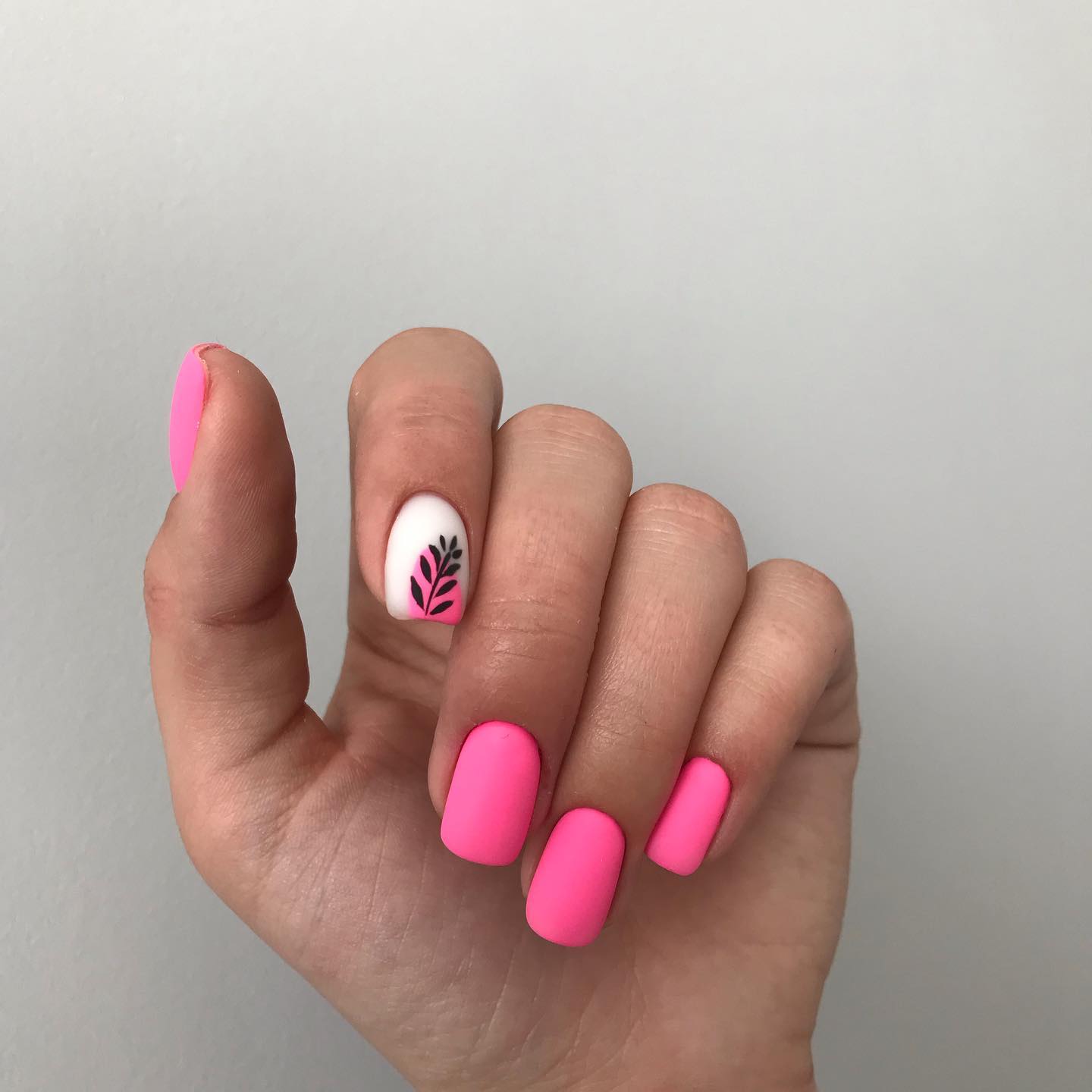 Short Square Matte Pink Nails