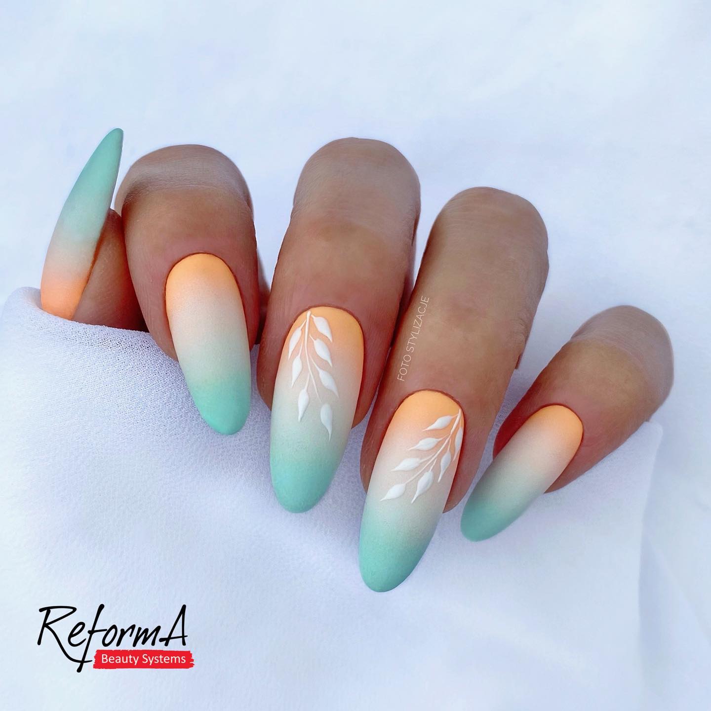 Long Round Ombre Matte Nails