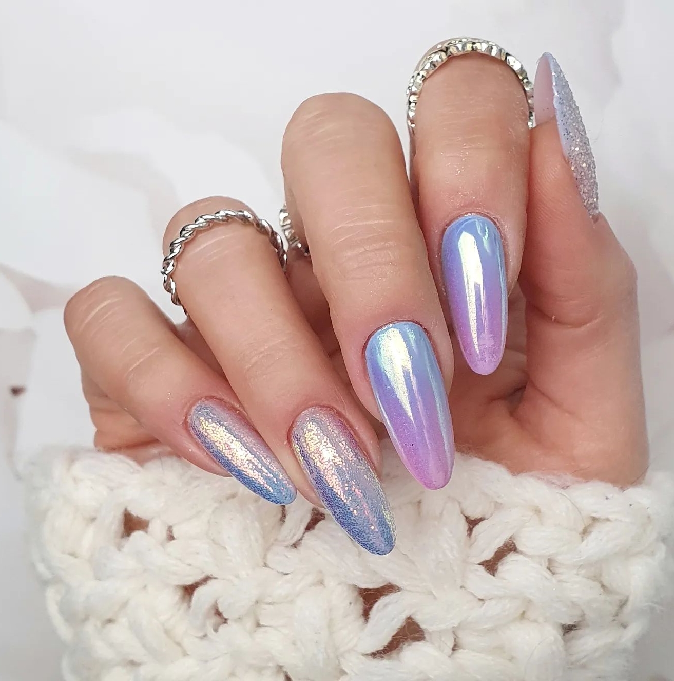 Long Chrome Nails