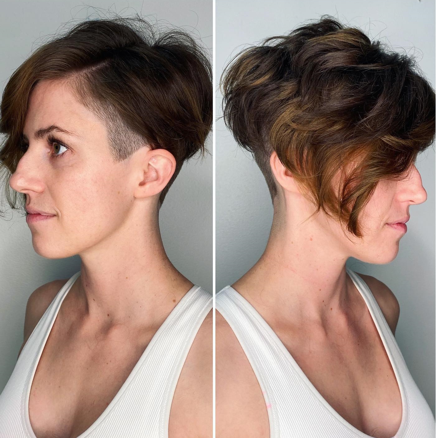 Short Layered Bob with Side Undercut
